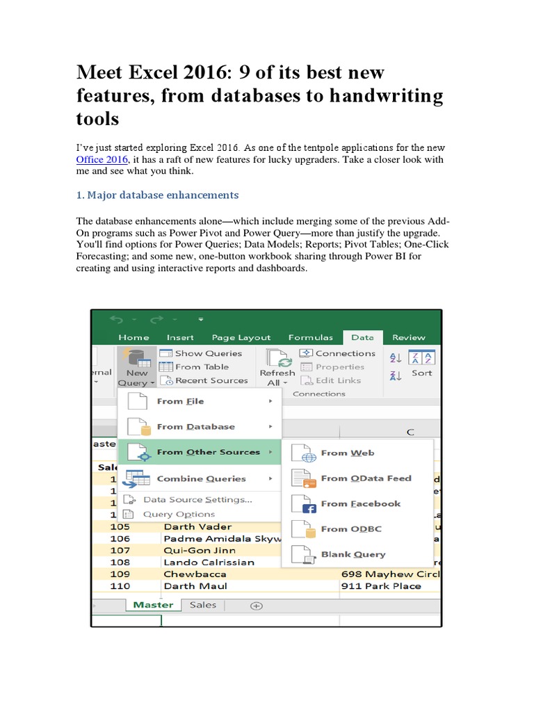 Meet Excel 2016 9 Of Its Best New Features From Databases To