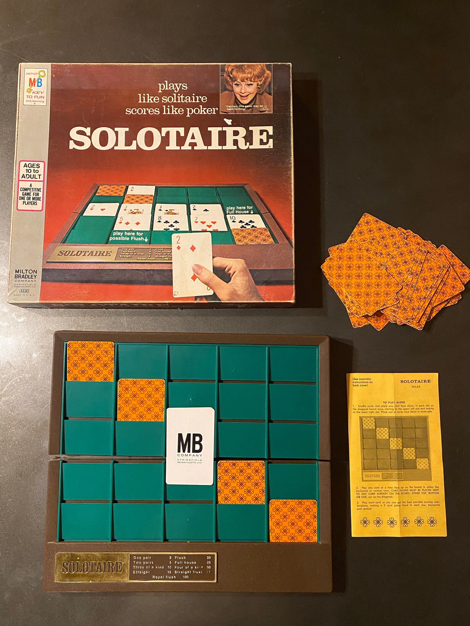 Milton Bradley Vintage Game Board Solitaire Game Board Lucy Etsy