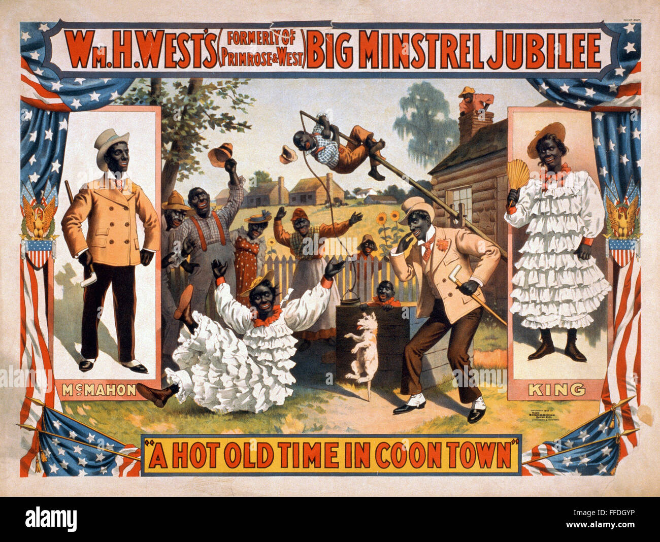 Minstrel Show 1898 N Amp 39 A Hot Old Time In Coon Town Amp 39 Poster For William H West Amp 39 S Big Minstrel