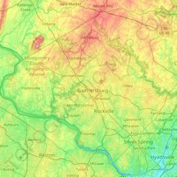 Montgomery County Topographic Map Elevation Relief