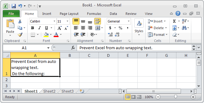 Ms Excel 2010 Stop Wrap Text When Pasting