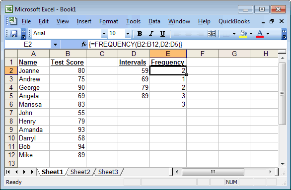 Ms Excel How To Use The Frequency Function Ws