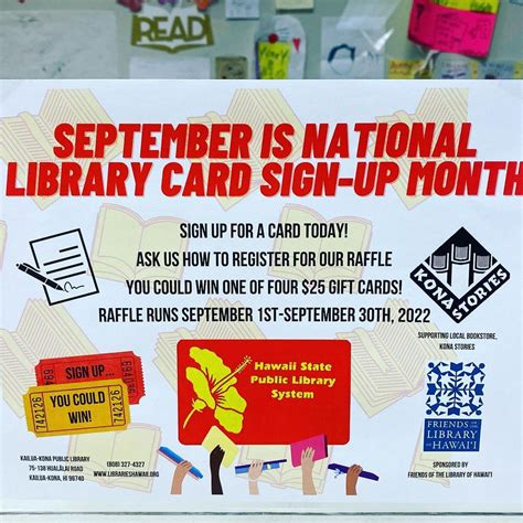 National Library Card Signup Month 2022 Friends Of The Libraries Kona