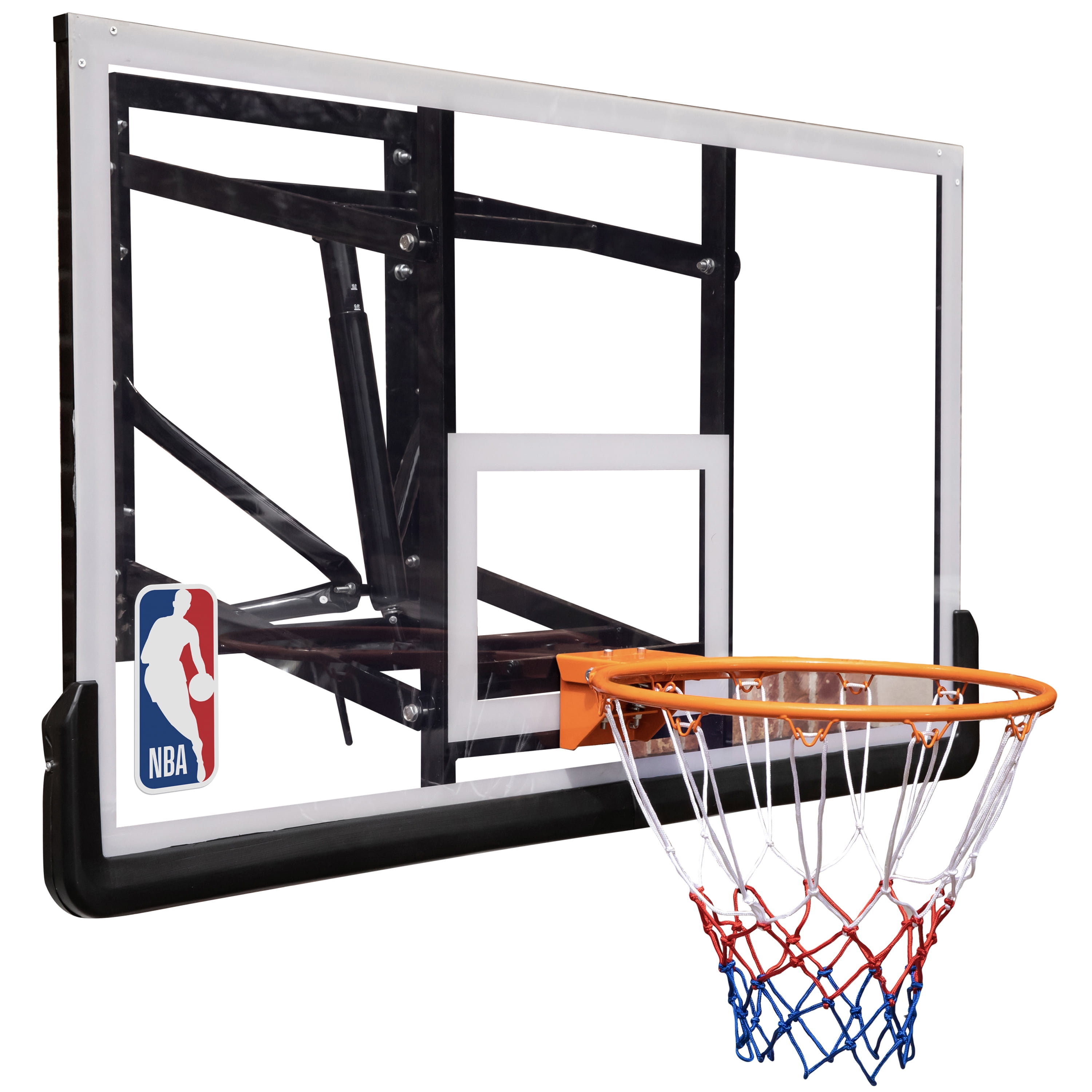 Nba Official 54 In Wall Mounted Basketball Hoop With Polycarbonate Backboard Walmart Com