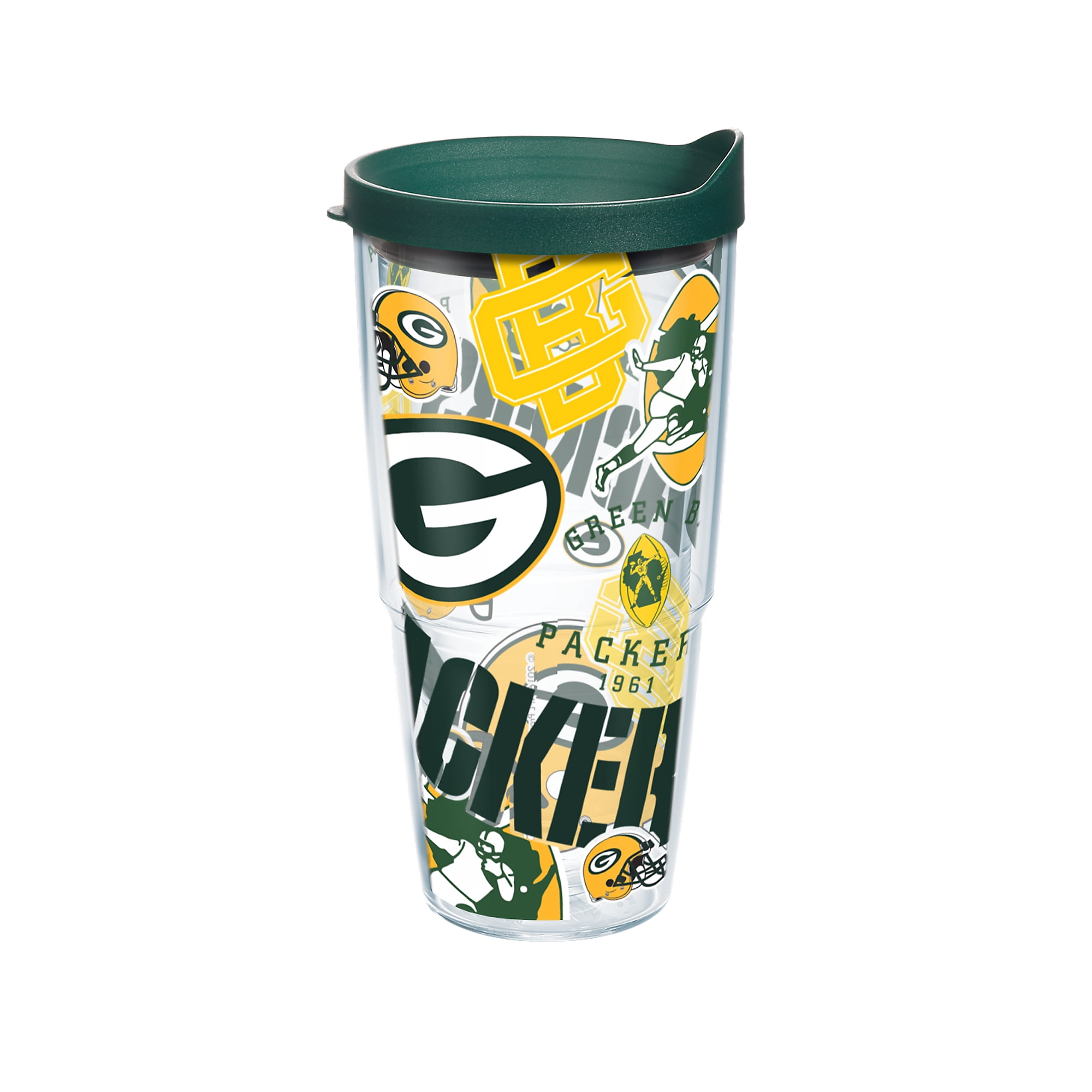 Nfl Green Bay Packers All Over 24 Oz Tumbler With Lid Walmart Com