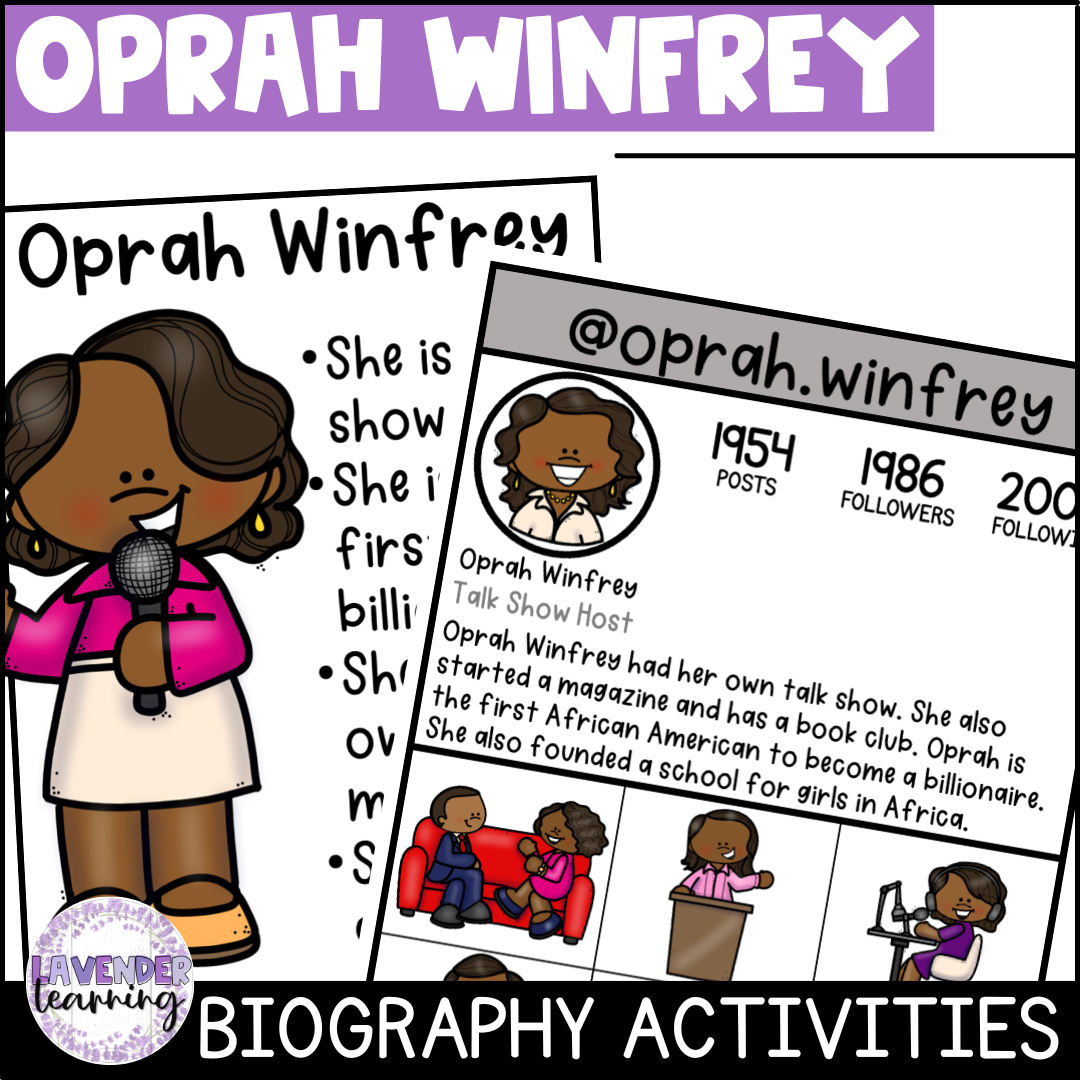 Oprah Winfrey Biography Activities For Kindergarten 1St Grade And 2Nd Grade Made By Teachers