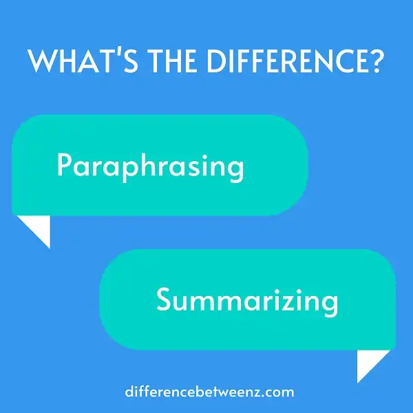 Paraphrasing And Summarizing Difference