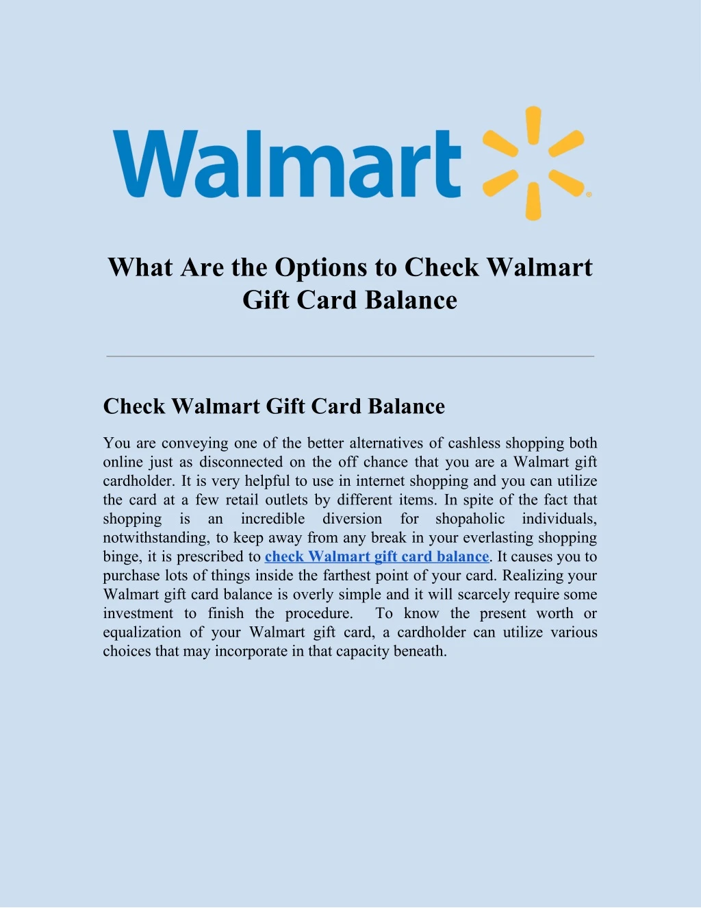 Ppt How To Check Walmart Gift Card Balance Powerpoint Presentation