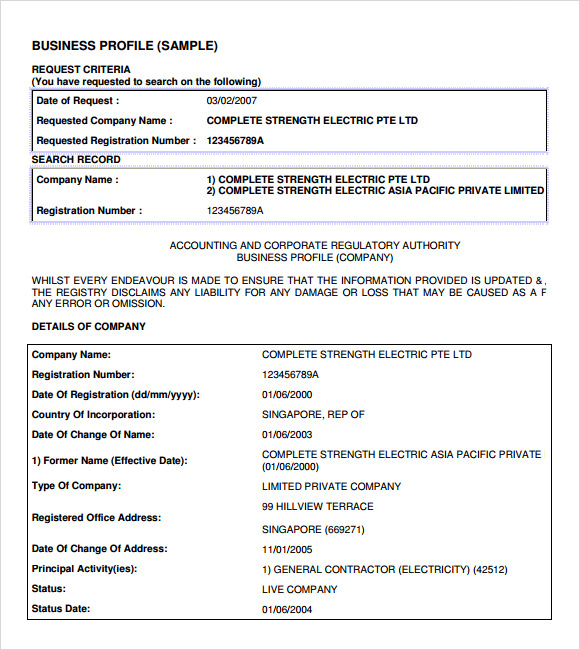 Pro Analysis As Contact Details And Business Profile