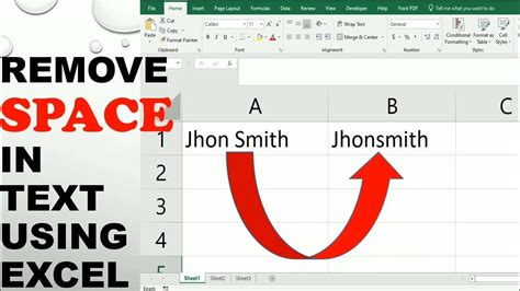 Remove Space In Excel Ms Excel Tutorial Youtube