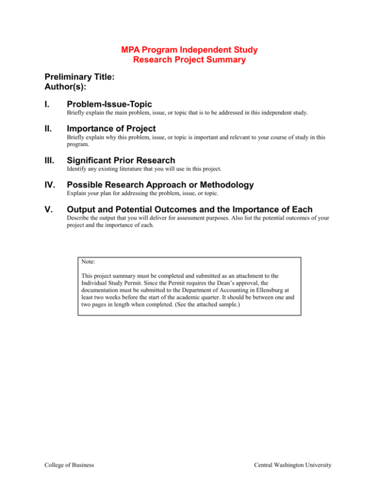 Research Topic Template