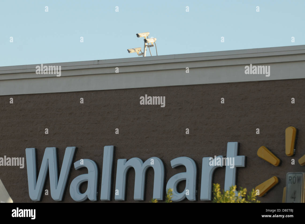 Security Cameras Scan The Surroundings Above From A Walmart Store In Englewood Florida Stock