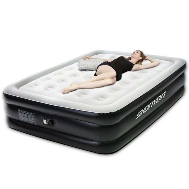 Skonyon Air Mattress Queen Size Air Bed With Built In Pump Deluxe Air