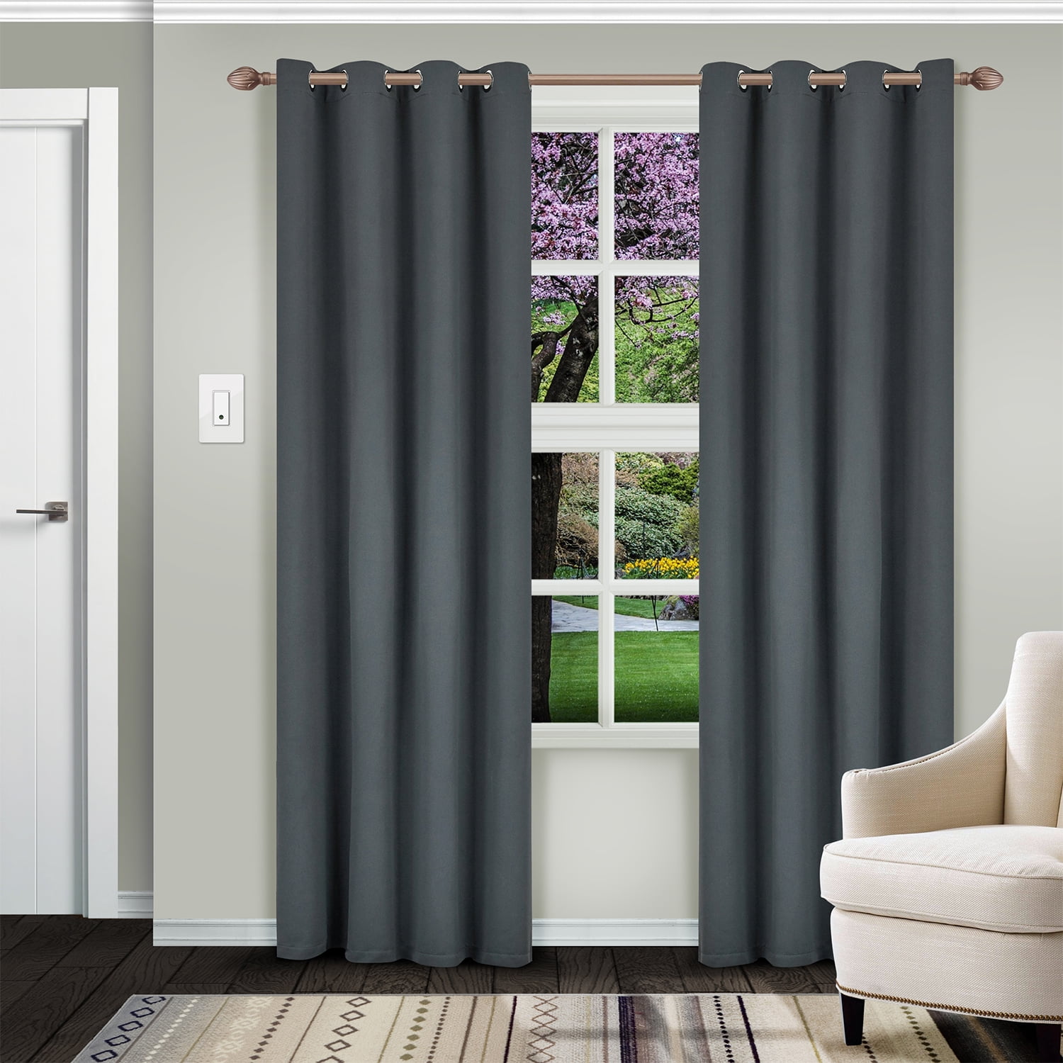 Soild Blackout 2 Panel Curtains Walmart Com Walmart Com