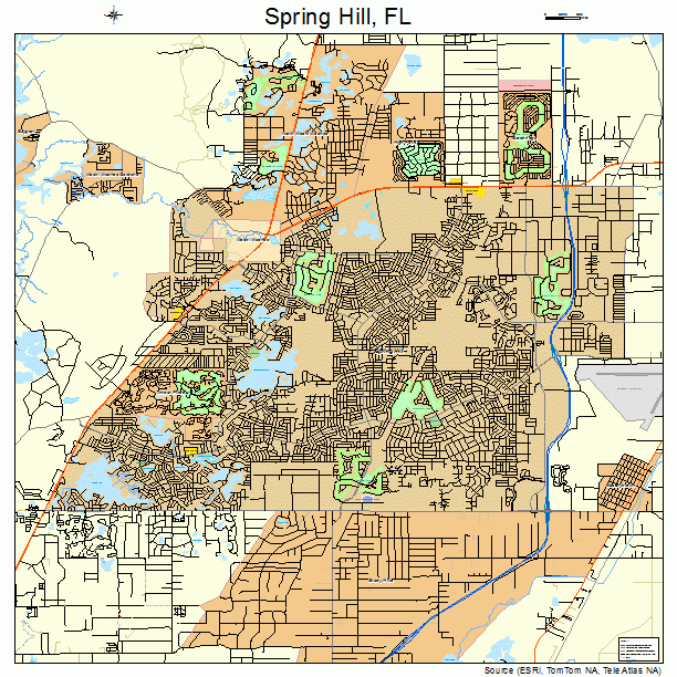 Spring Hill Florida Street Map 1268350