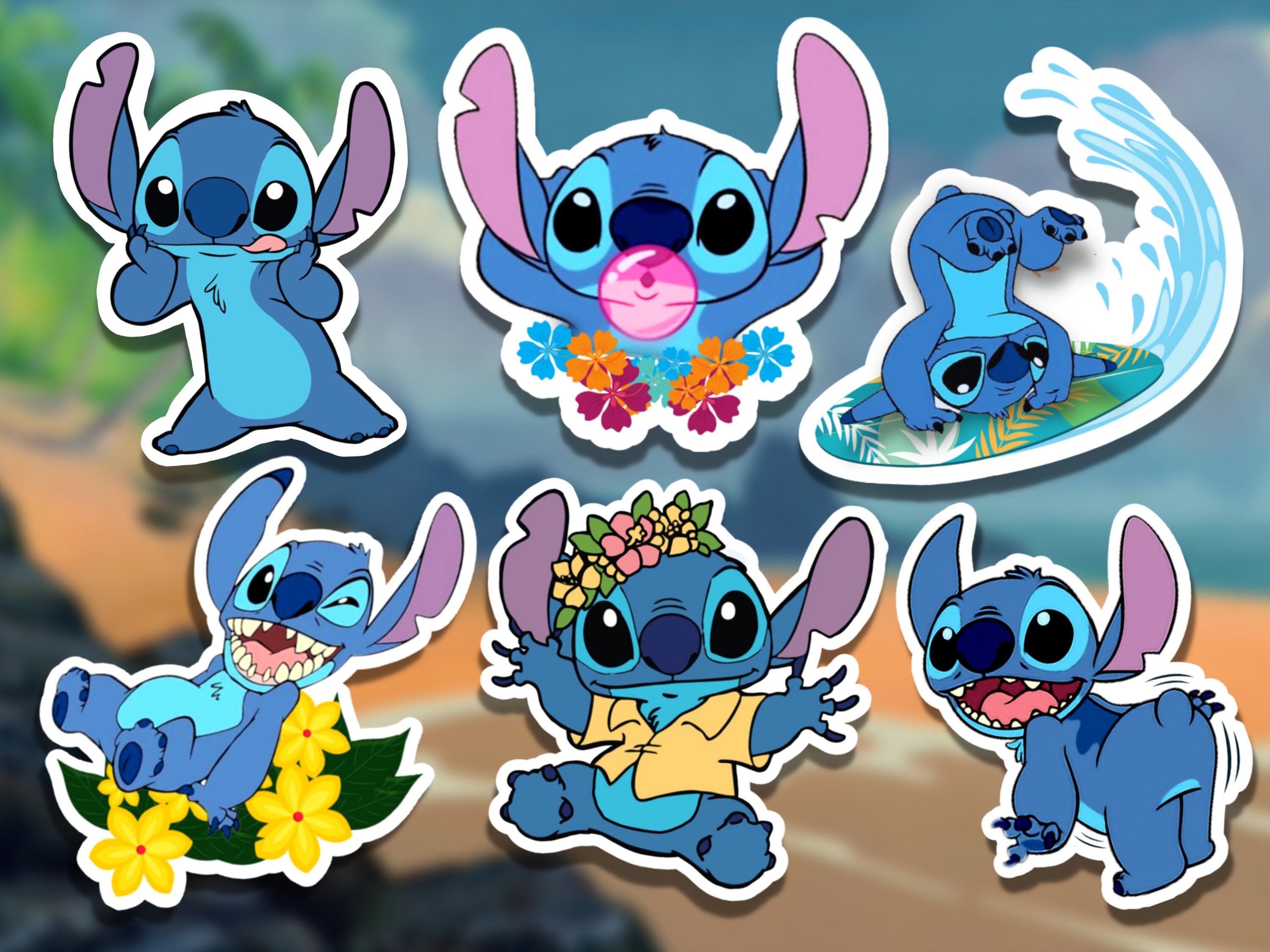 Stitch Sticker Pack Disney Lilo Stitch Stickers Disneyland Etsy