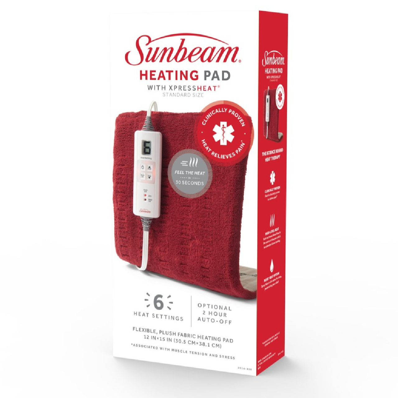 Sunbeam Xpressheat Heating Pad Standard Standard Size 6 Heat Settings