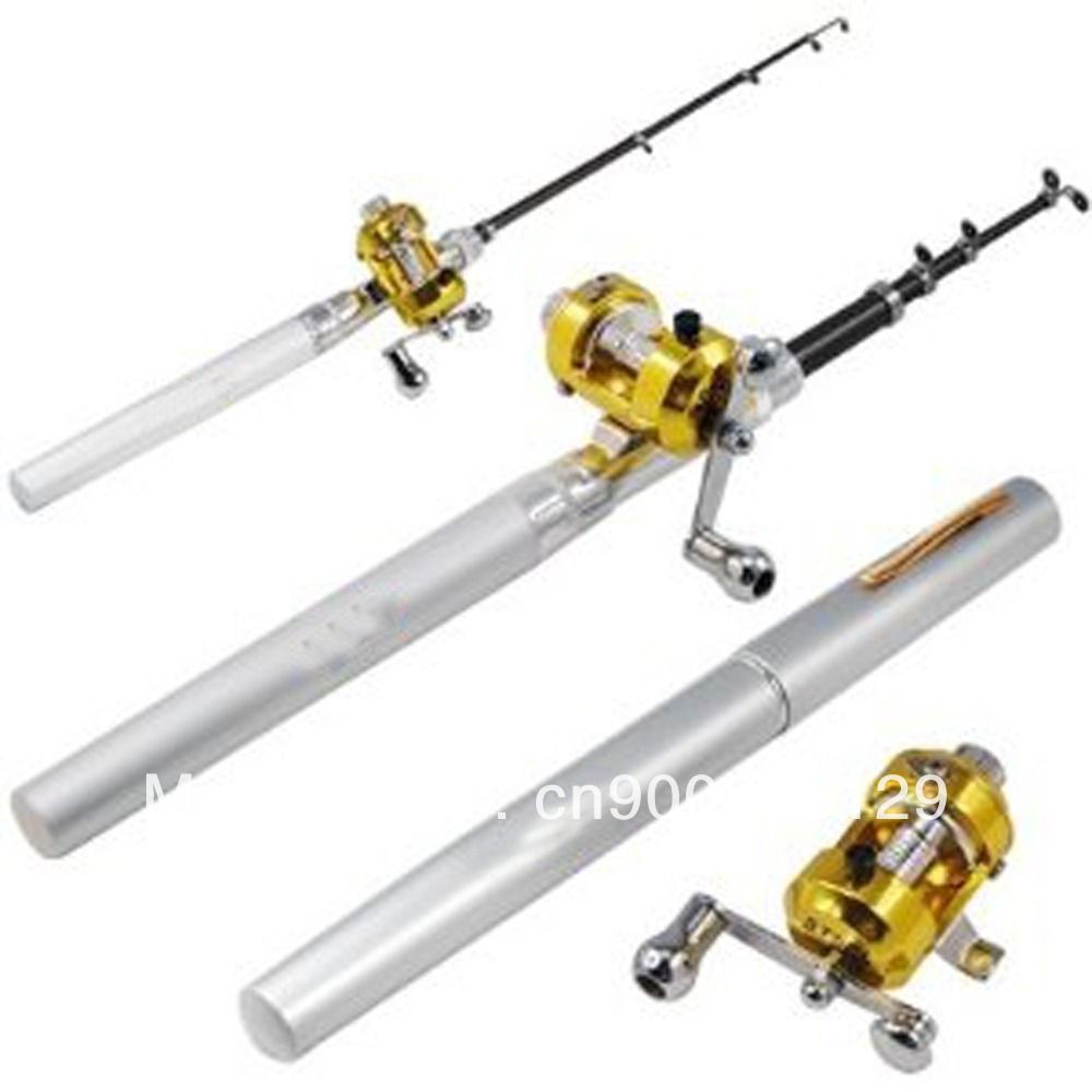 Telescopic Mini Fishing Rod Pen Portable Pocket Aluminum Alloy Fishing