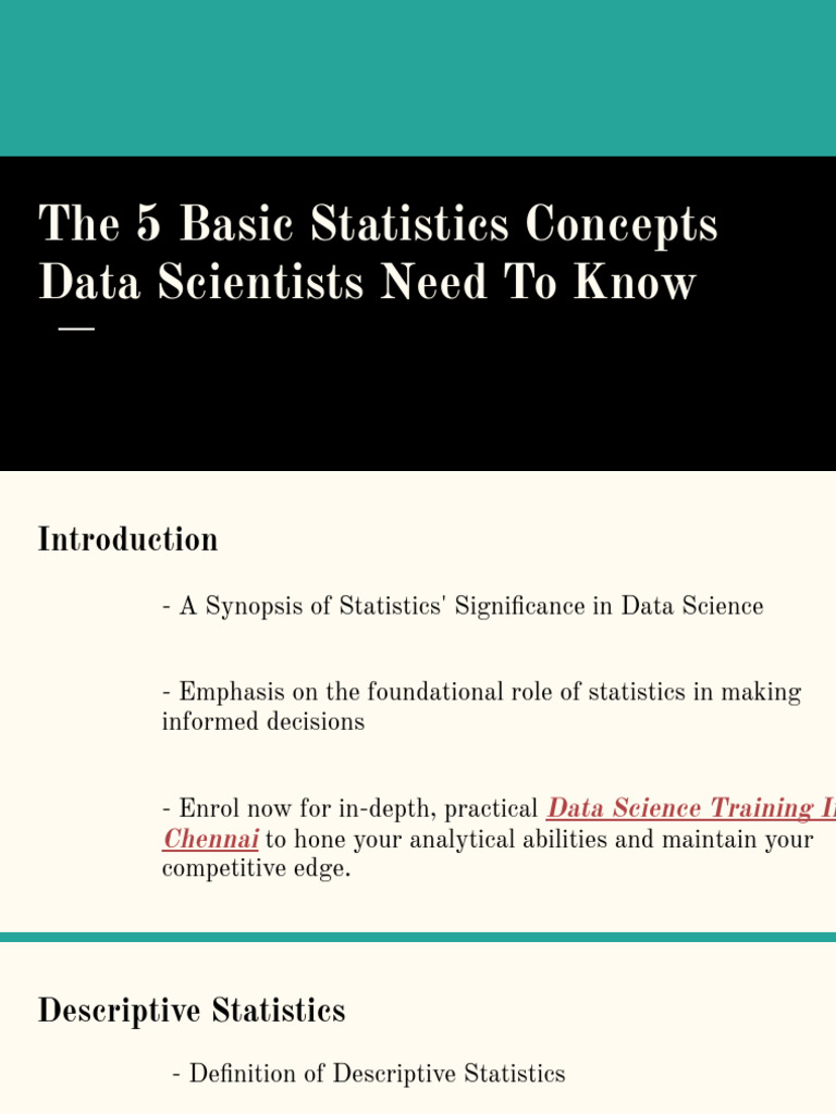 The Importance Of Statistics Concepts In Data Science And Machine