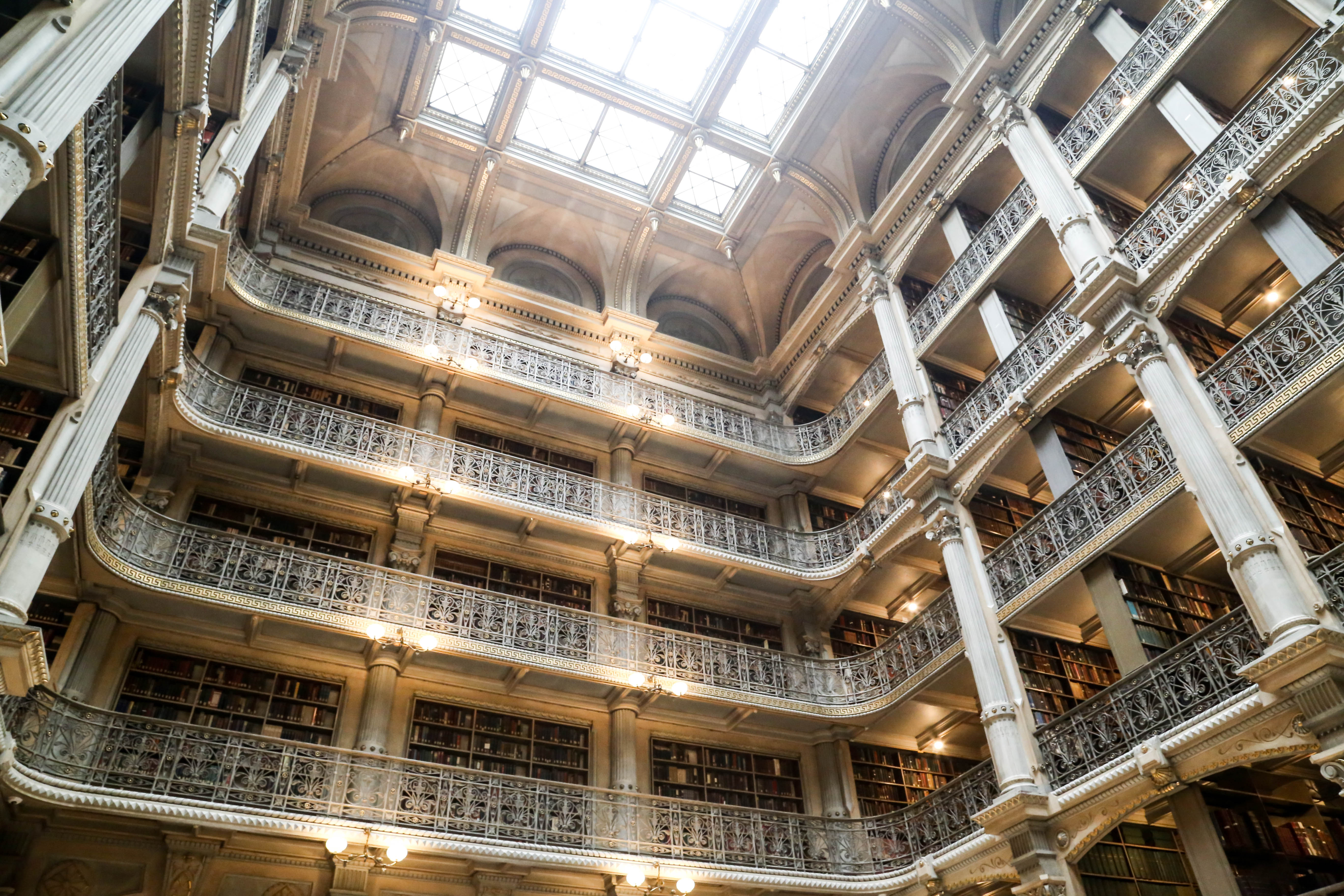 The Interior Of The Peabody Library In Mount Vernon Baltimore