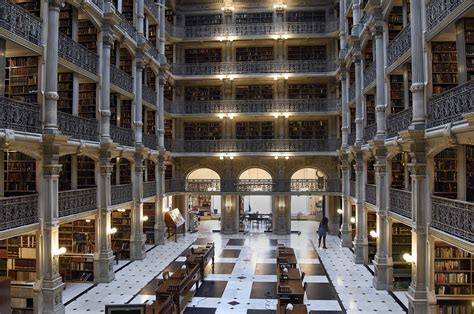 The Stack Room In The George Peabody Library Is 61 Feet High And Features Five Tiers Of Cast