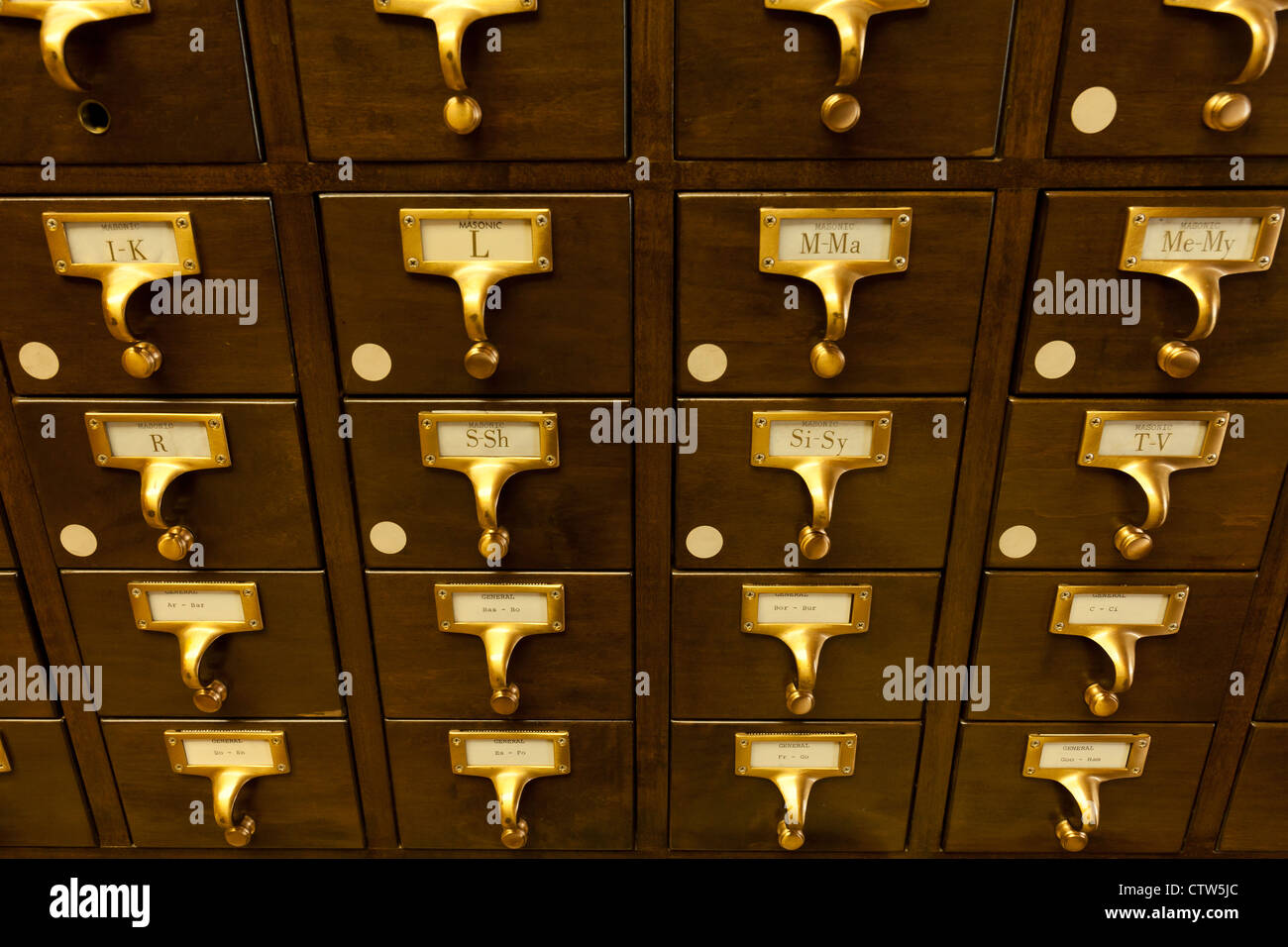 Vintage Library Card Catalog Stock Photo Alamy