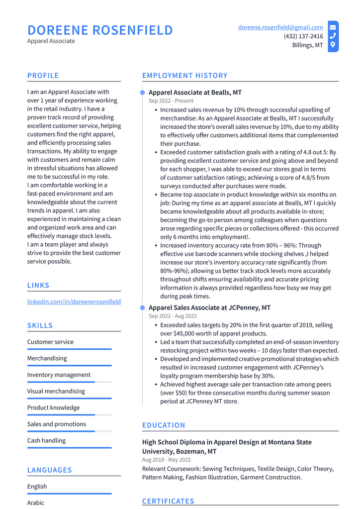 Walmart Apparel Associate Resume Examples Resumecat