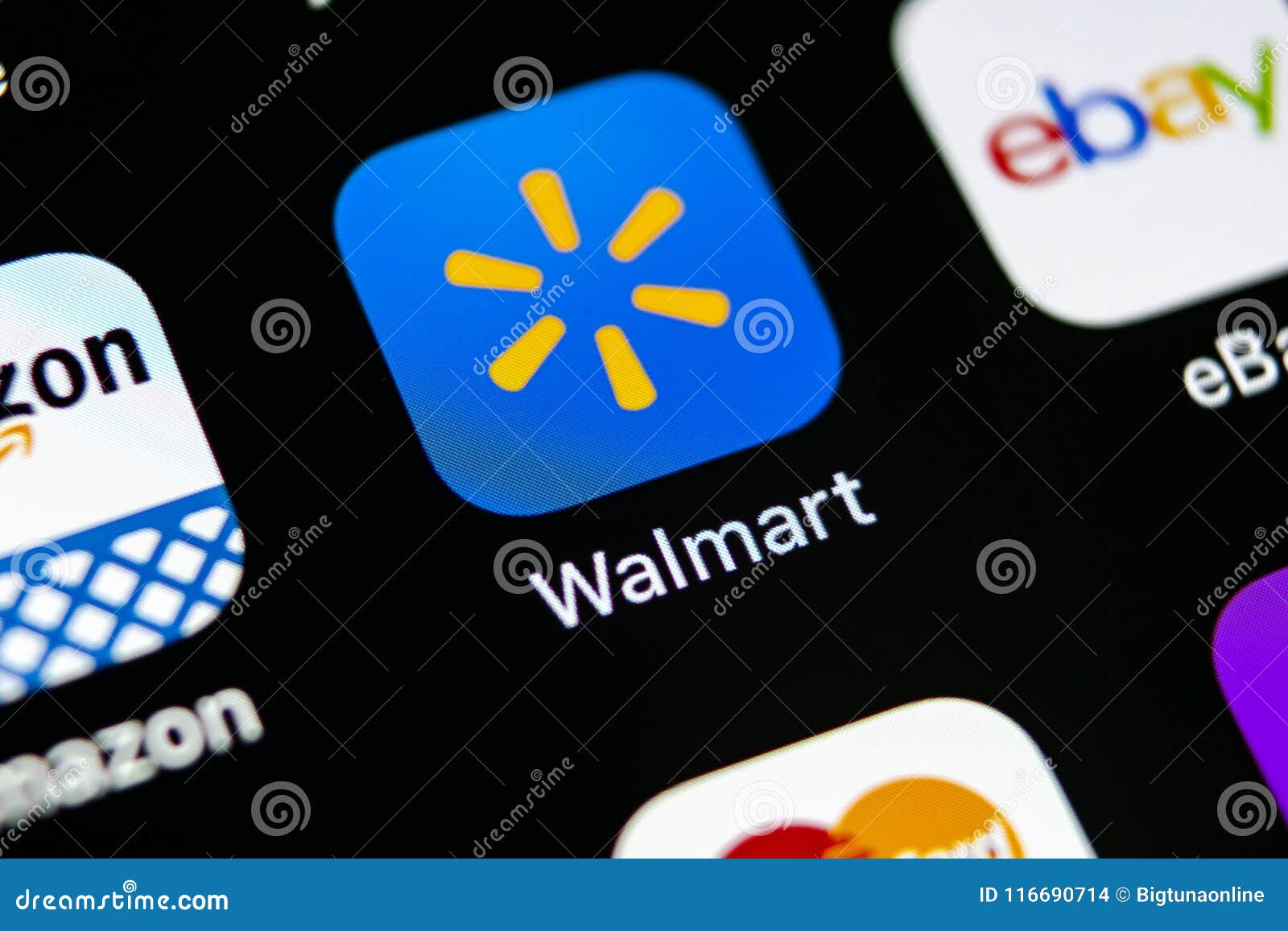 Walmart Application Icon On Apple Iphone X Screen Close Up Walmart App