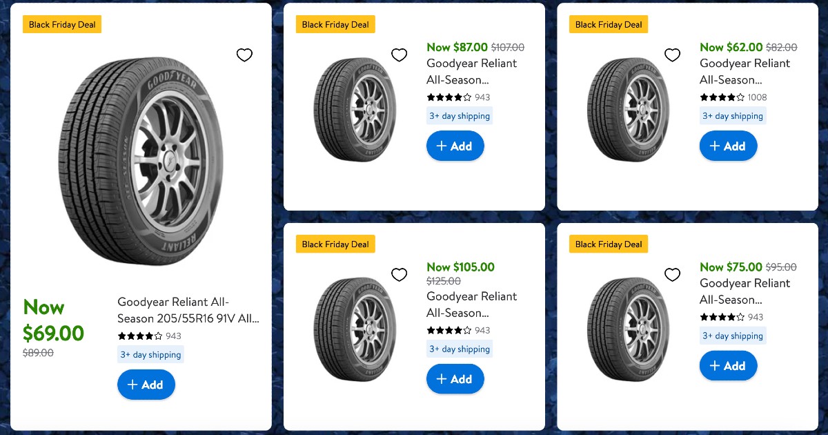 Walmart Black Friday Tire Deals 20 Off Goodyear Tires Free Installation And Balance The