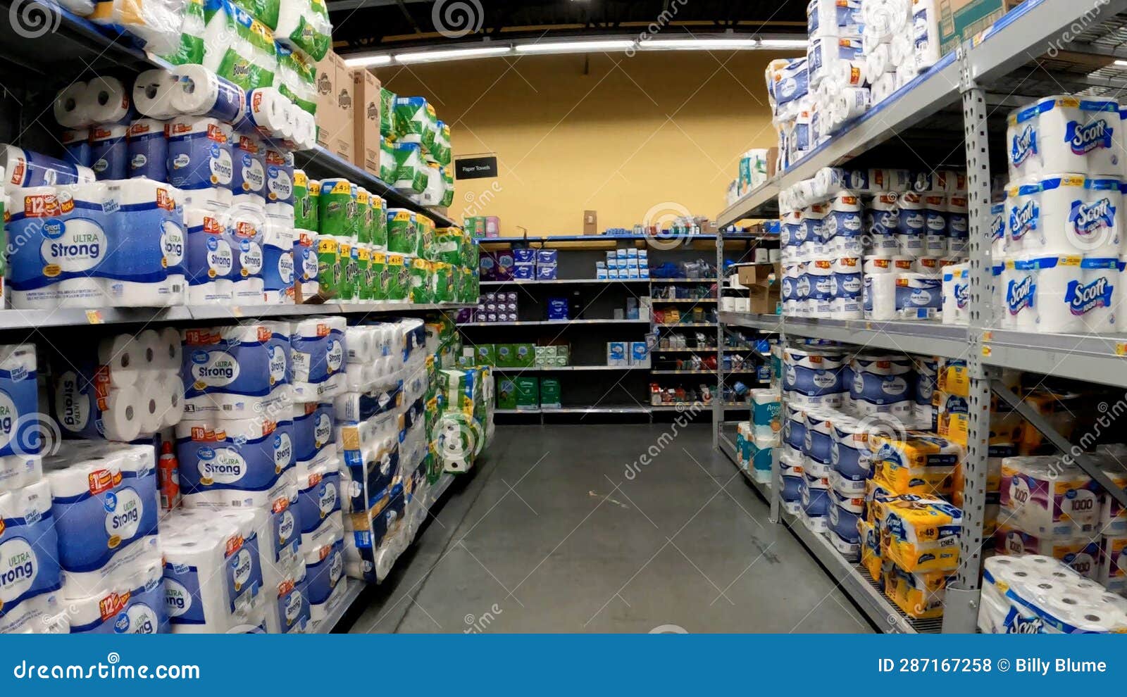 Walmart Grocery Store Interior Side View Toilet Paper Section Editorial Stock Photo Image Of