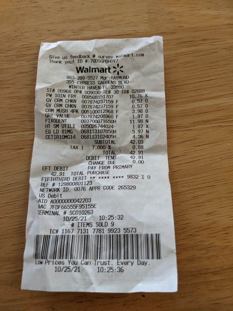 Walmart Receipt From Almost 3 Years Ago. Milk Is Up Almost 80%. Toothpaste Up 43%. Isopropyl ...