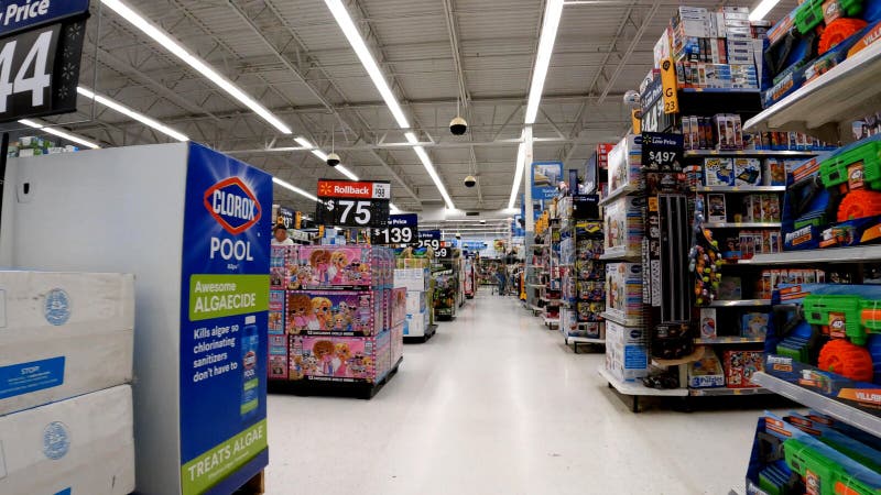 Walmart Super Center Retail Store Interior Main Aisle Displays