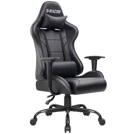 Walnew Gaming Chair In Home Office Pu Leather Reclining Gaming Chair