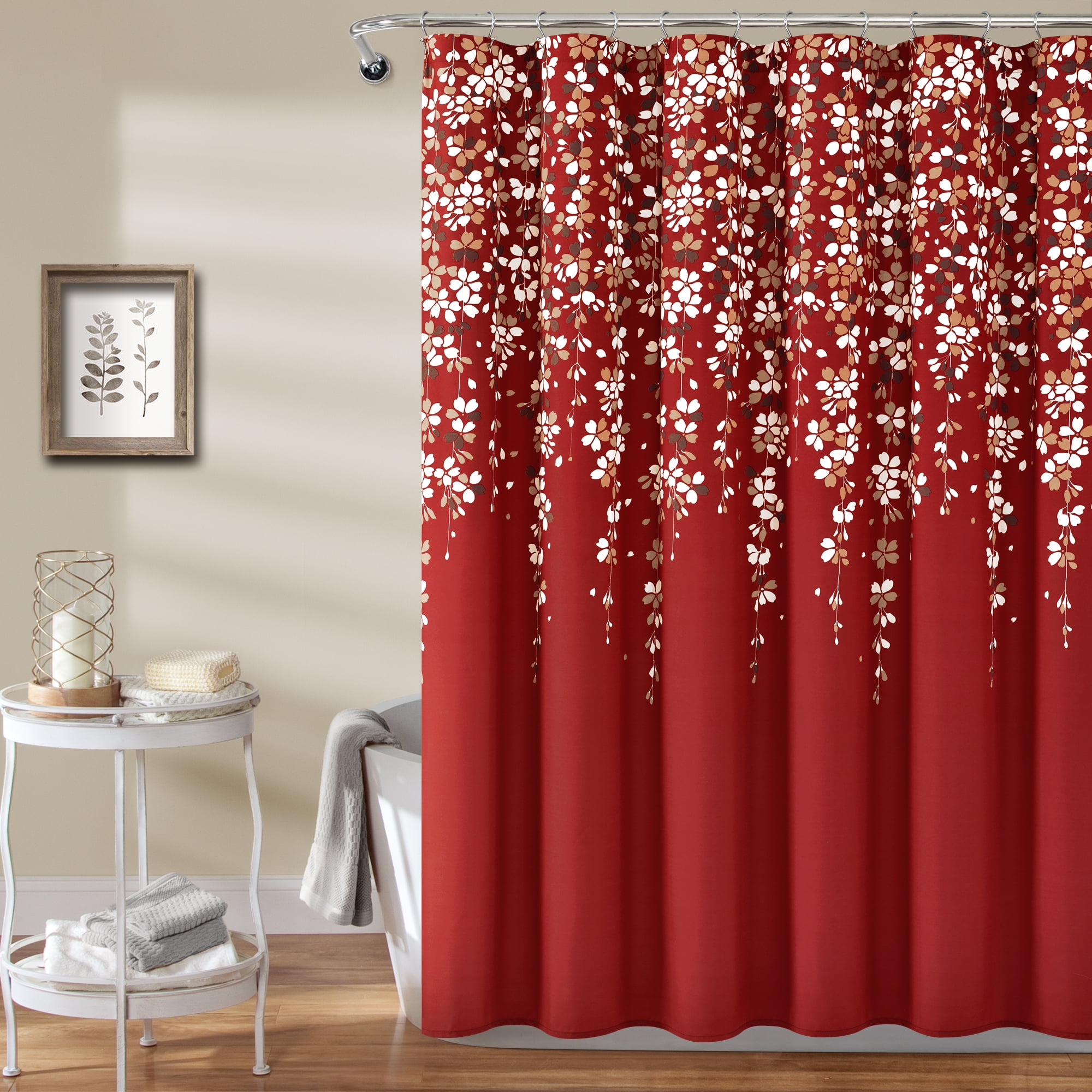 Weeping Flower Shower Curtain Red 72X72 Walmart Com Walmart Com