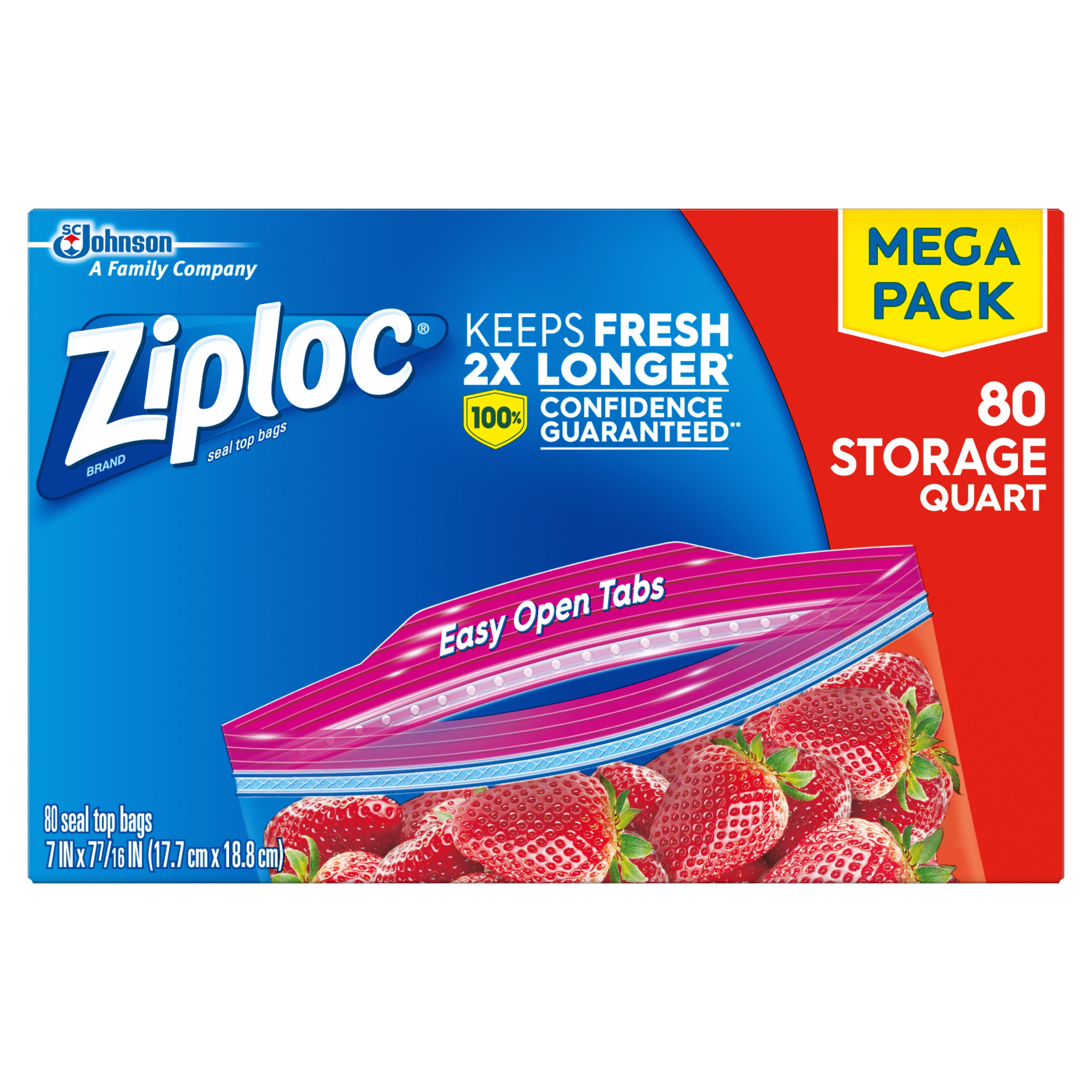 Ziploc Storage Bags 1 Quart 80 Ct Walmart Com Walmart Com